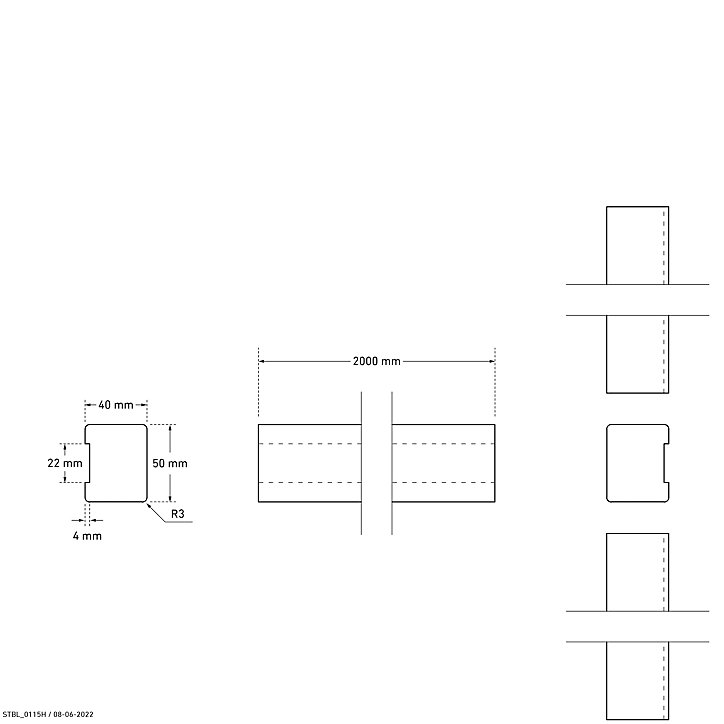 Rampe carrée pour escalier FORTIA naturel chêne
