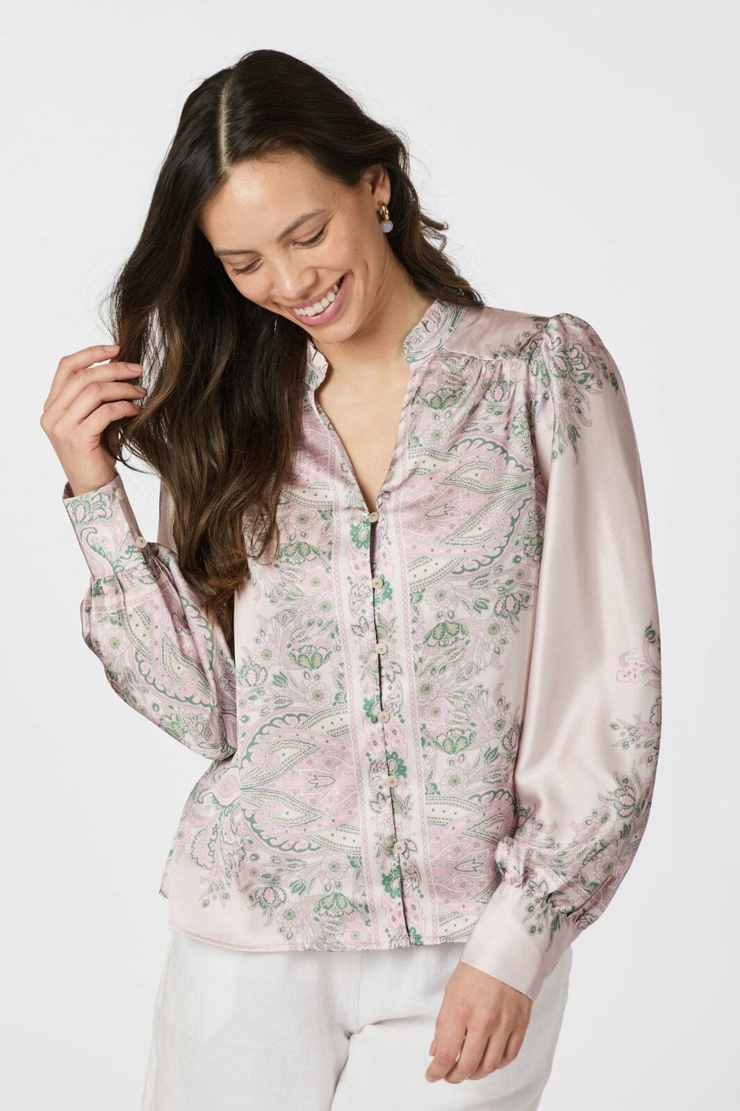 Neo Noir Massima Paisley Border Blouse 160960
