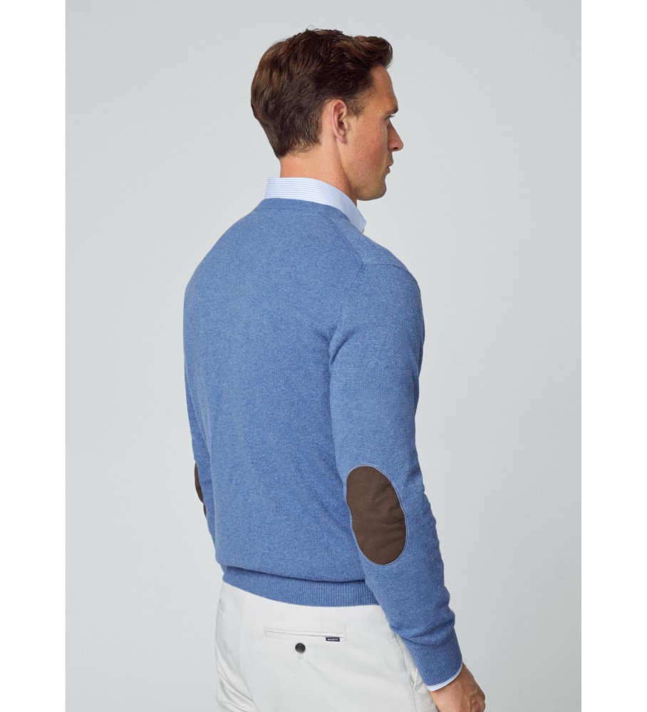 Hackett Jersey Merino Cash Mix V azul