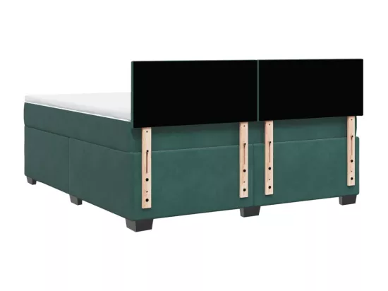 Sommier à lattes de lit et matelas Vert foncé 180x200cm Velours