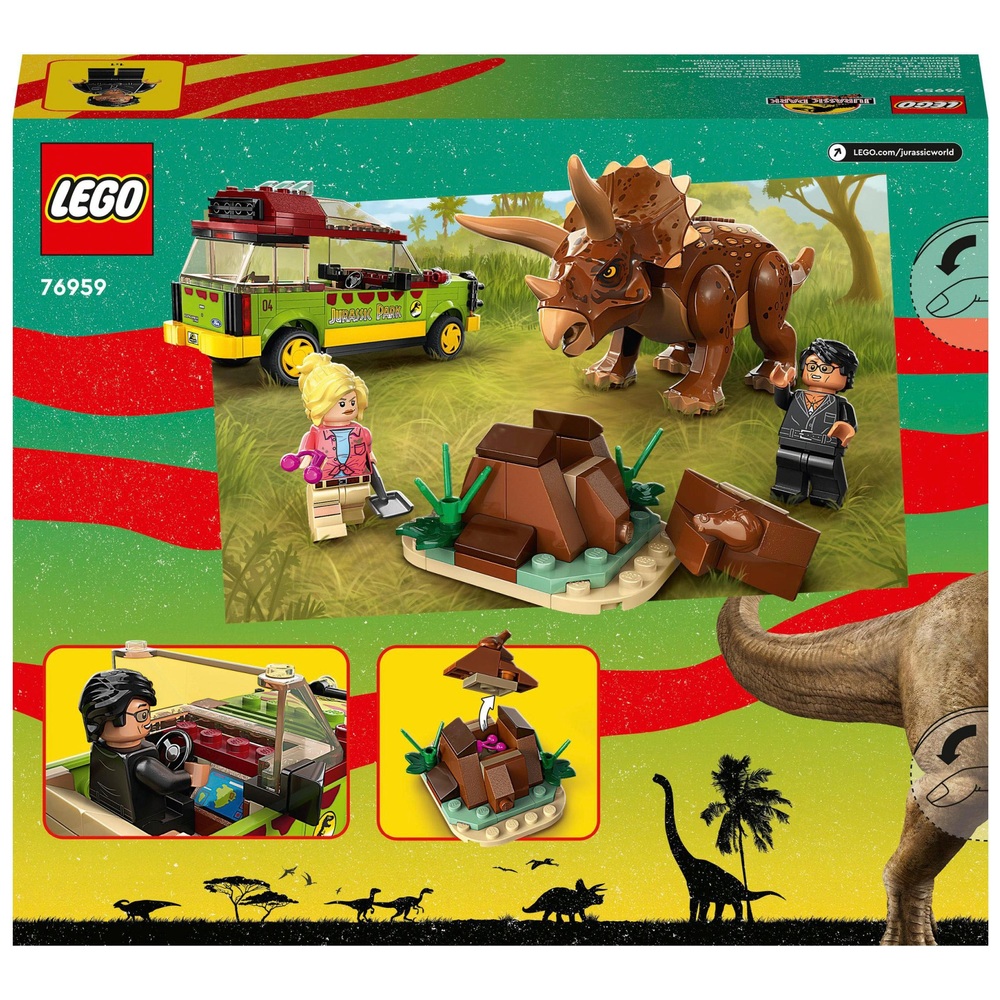 LEGO Jurassic Park 76959 Triceratops Forschungsset Jurassic World mit Spielzeugauto