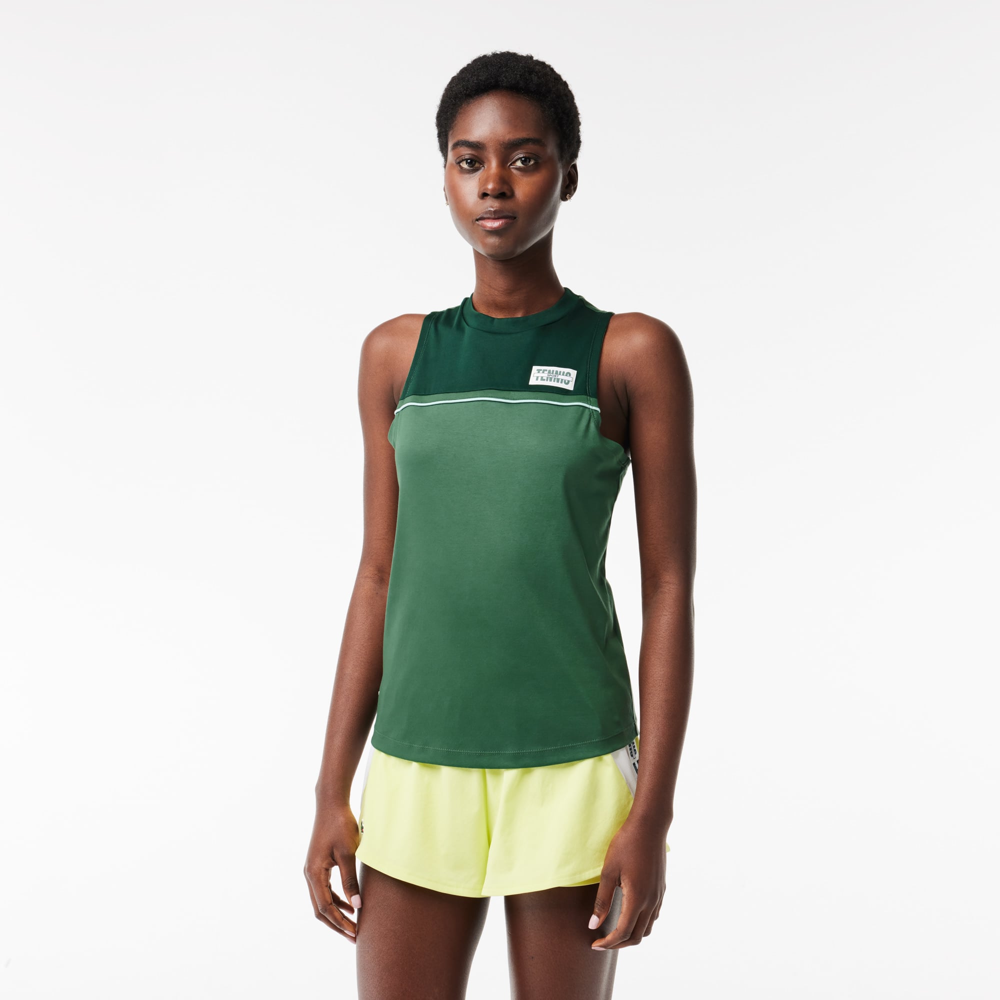 T-shirt Sport contrasté en coton stretch T-Shirts - Vert - Lacoste - Femme