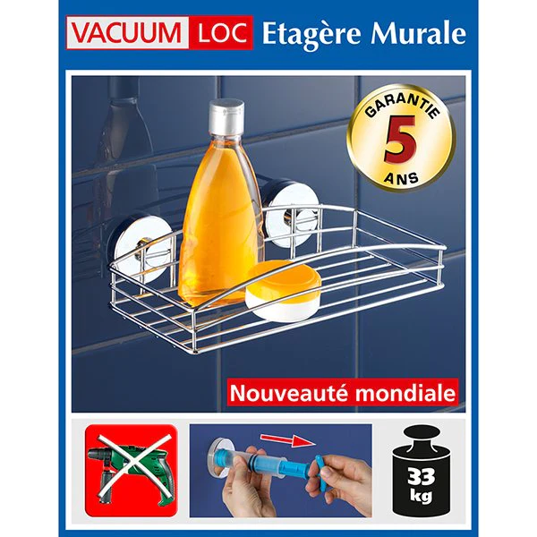 Etagère murale en acier chromé Vacuum Loc Wenko by Maximex