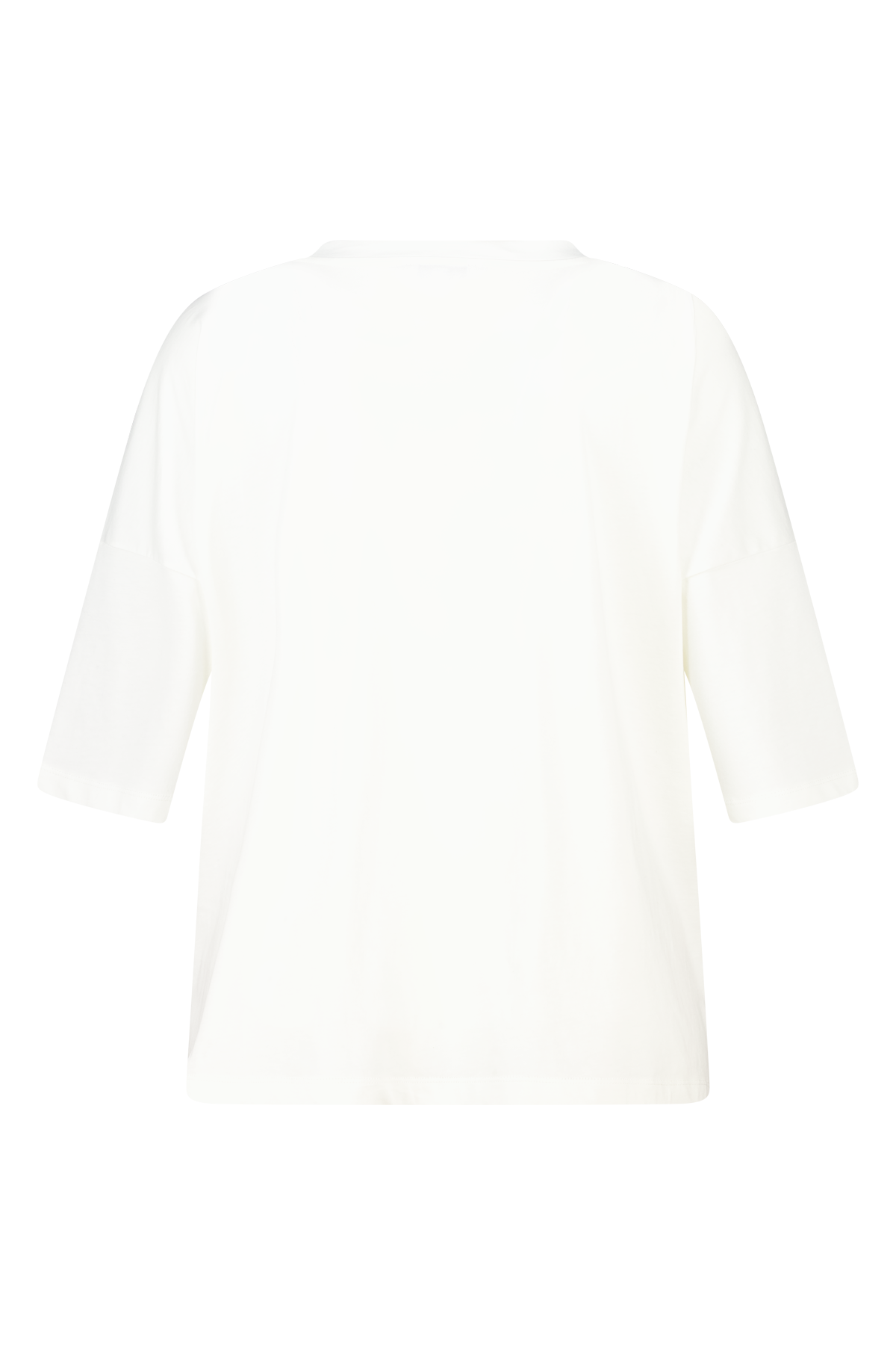 Ruimvallend t-shirt met tekst Gebroken wit