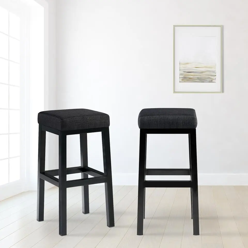CLP Barkruk Taylor zwart Frame - Stof - donkergrijs