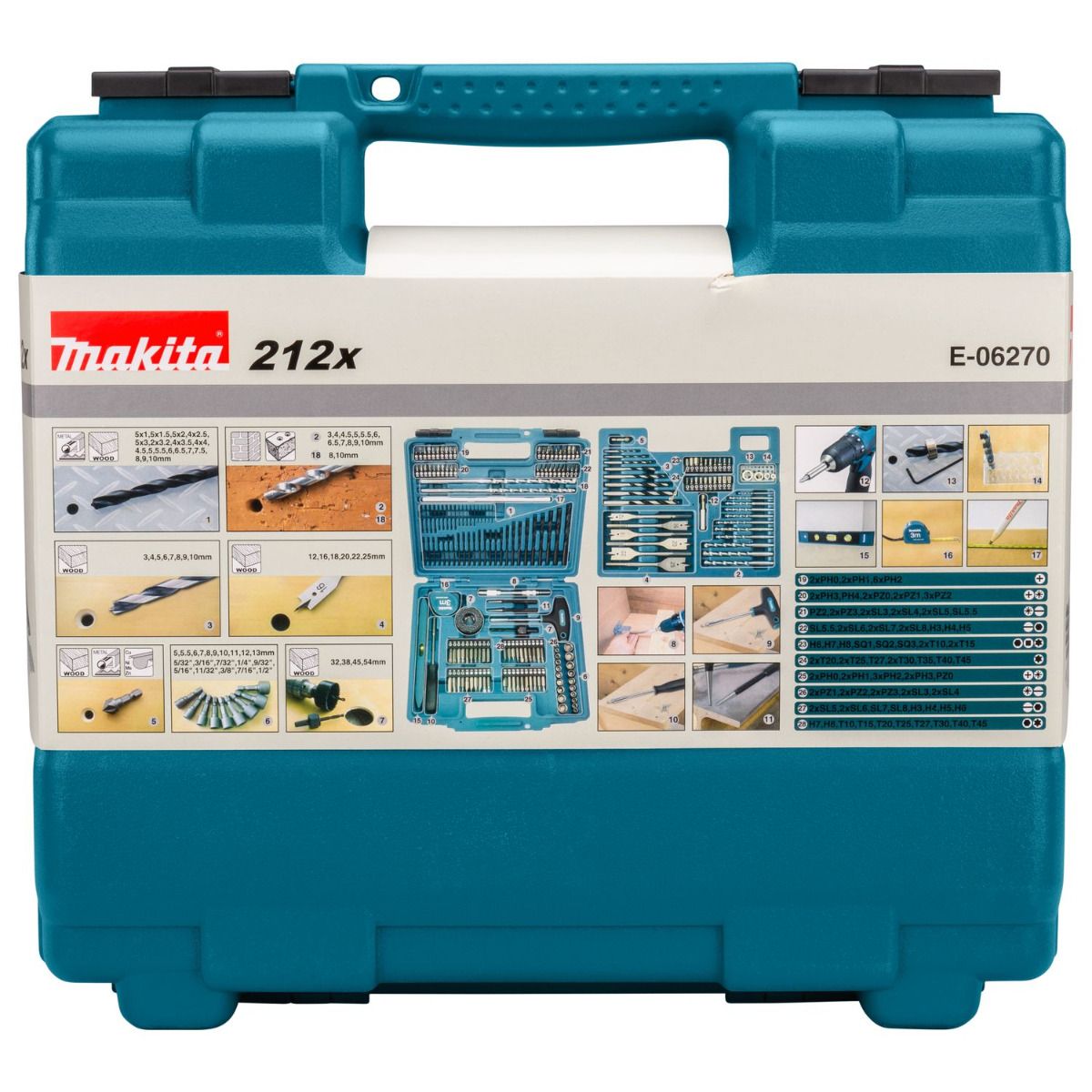 Makita E-06270 Boor- en schroefbitset 212-delig in koffer