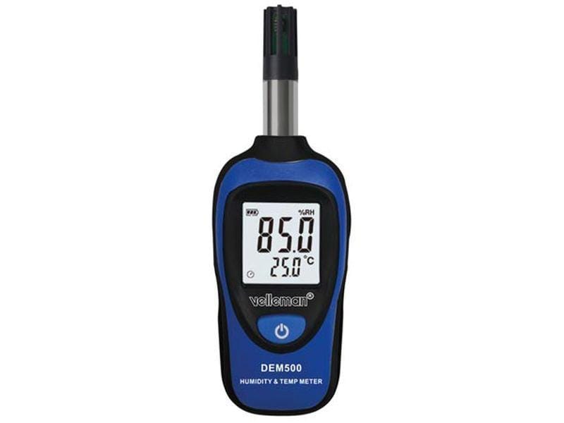 Velleman Temperatur- und Feuchtigkeitsmessgerät Mini DEM500 LCD-Display mit Hintergrundbeleuchtung