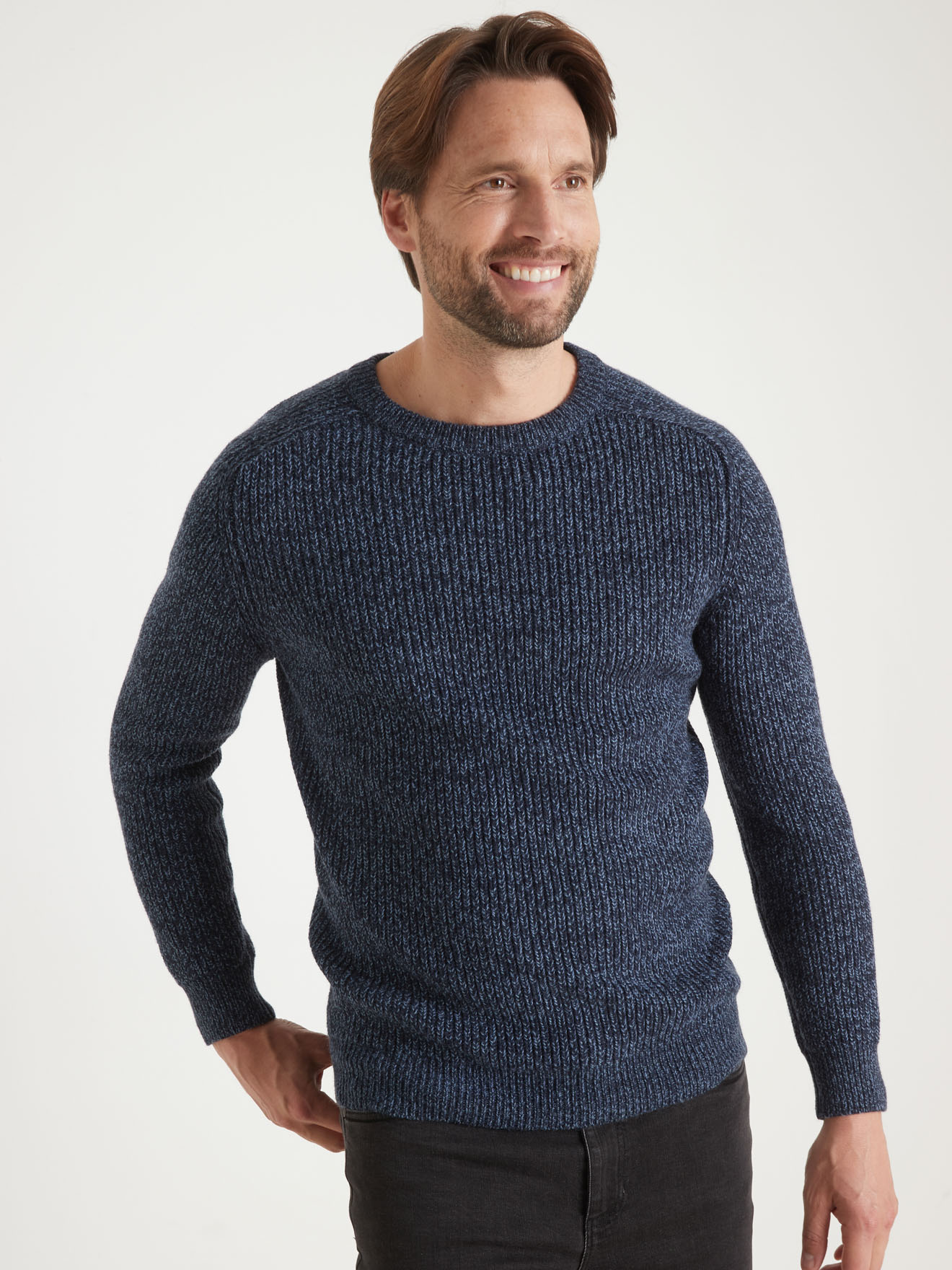 Pull encolure ronde en côtes anglaises