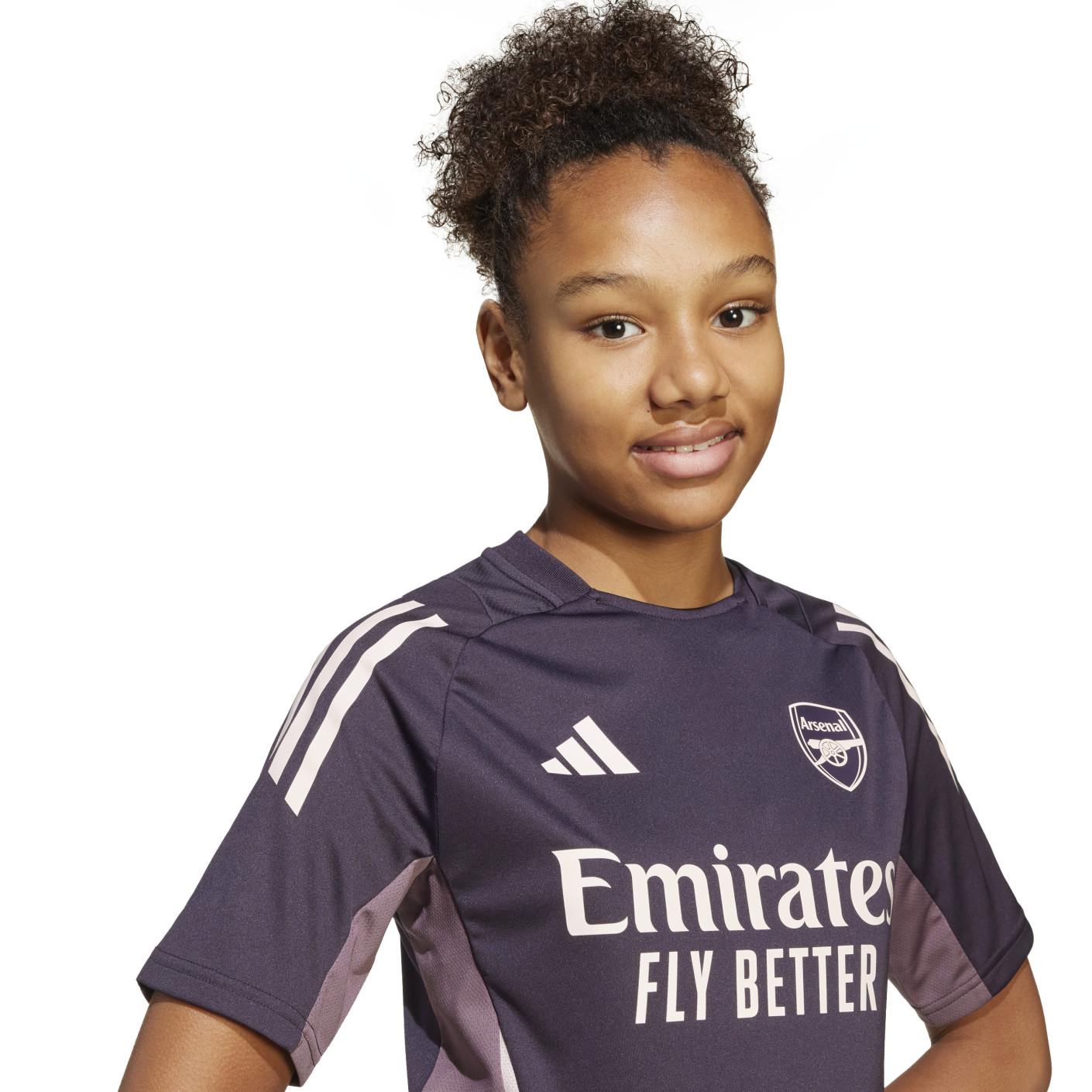Adidas Arsenal Trainingsshirt 2024-2025 Kids Donkerpaars Beige Paars