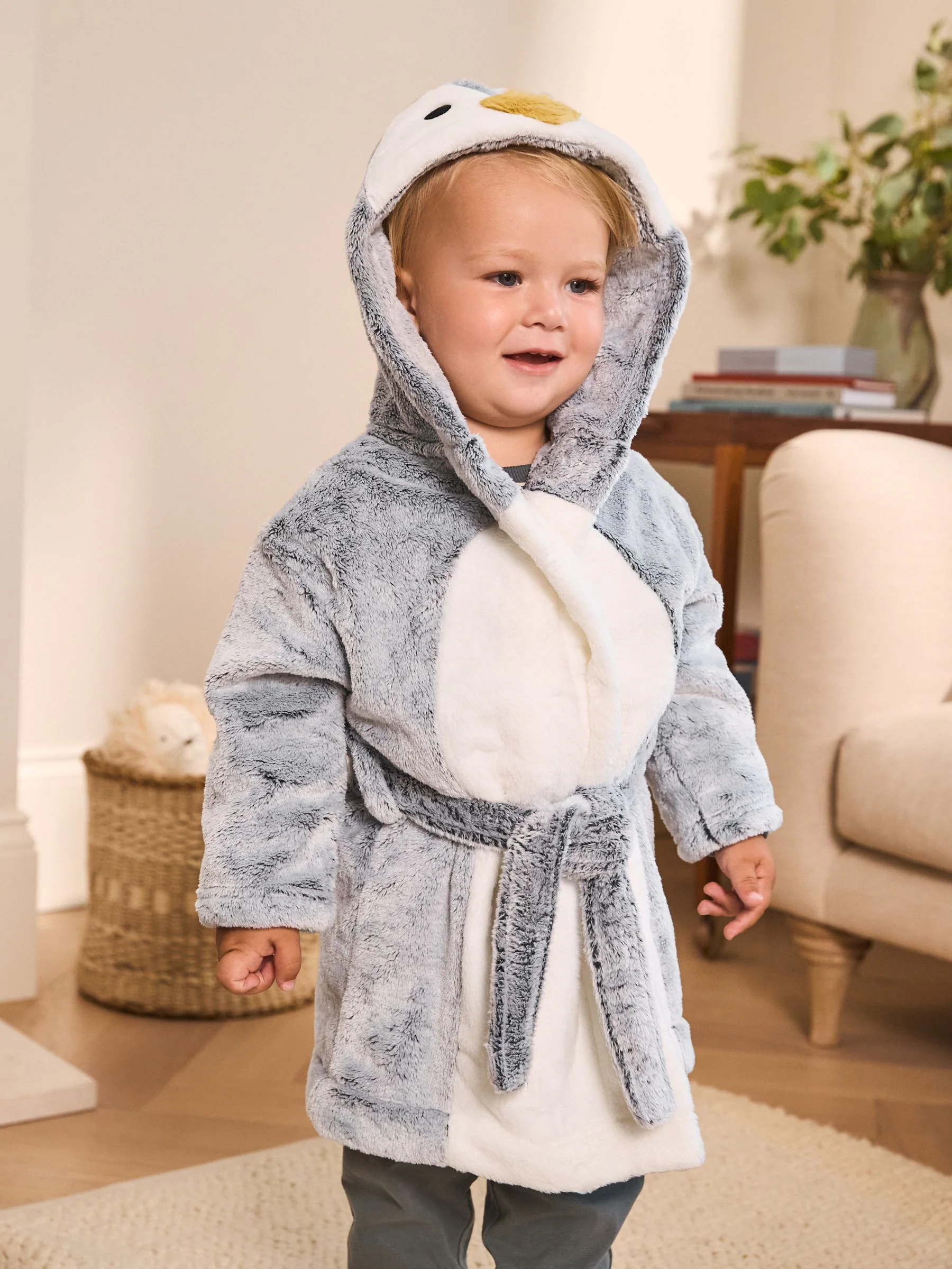 Grijs/wit met pinguïn - Jurk (9mnd-12jr)