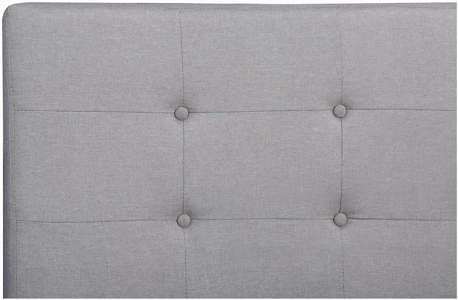 CARO-Möbel Polsterbett Adele Bett mit Stoff in grau 140x200 cm Doppelbett Jugendbett inklusive Lattenrost, Stoffbezug