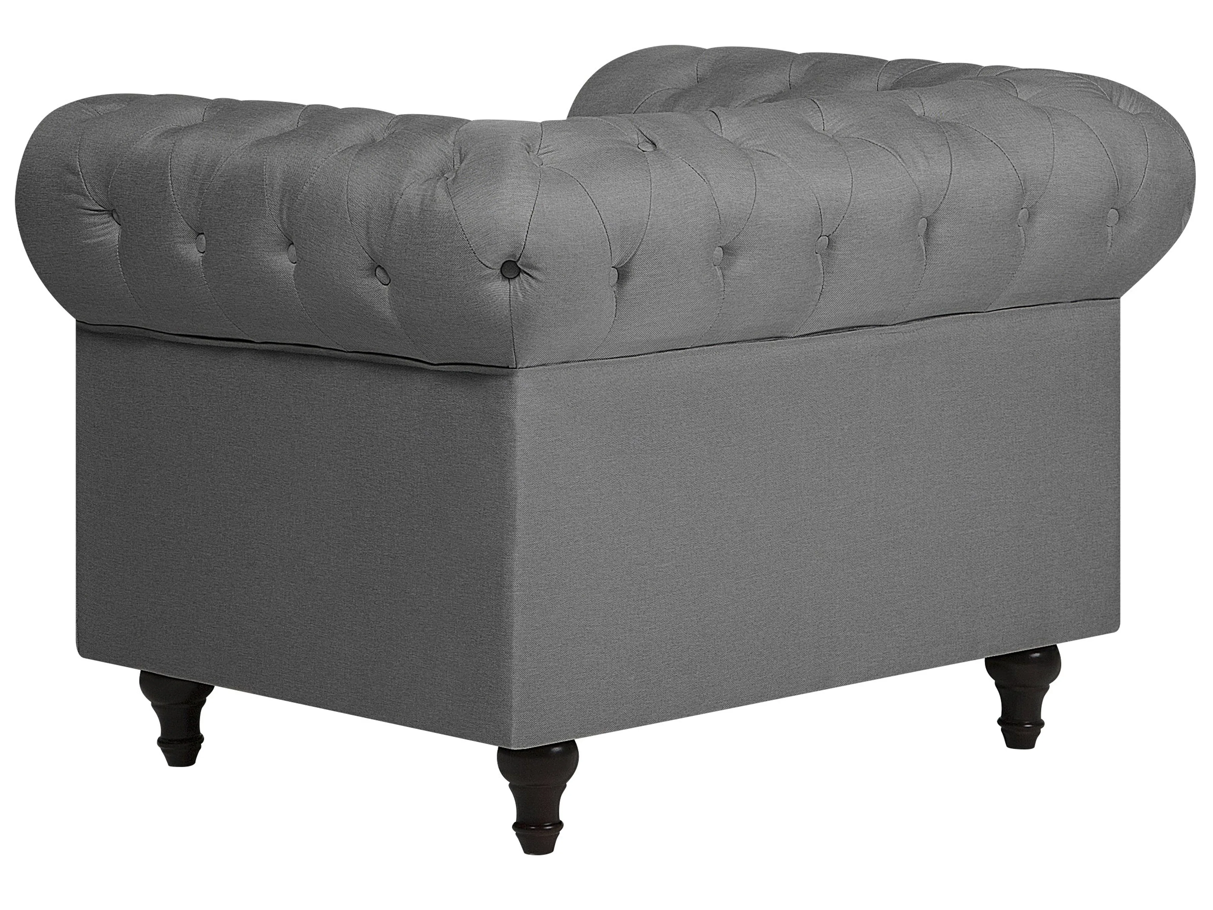 Bankenset 4-zits CHESTERFIELD Stof Lichtgrijs