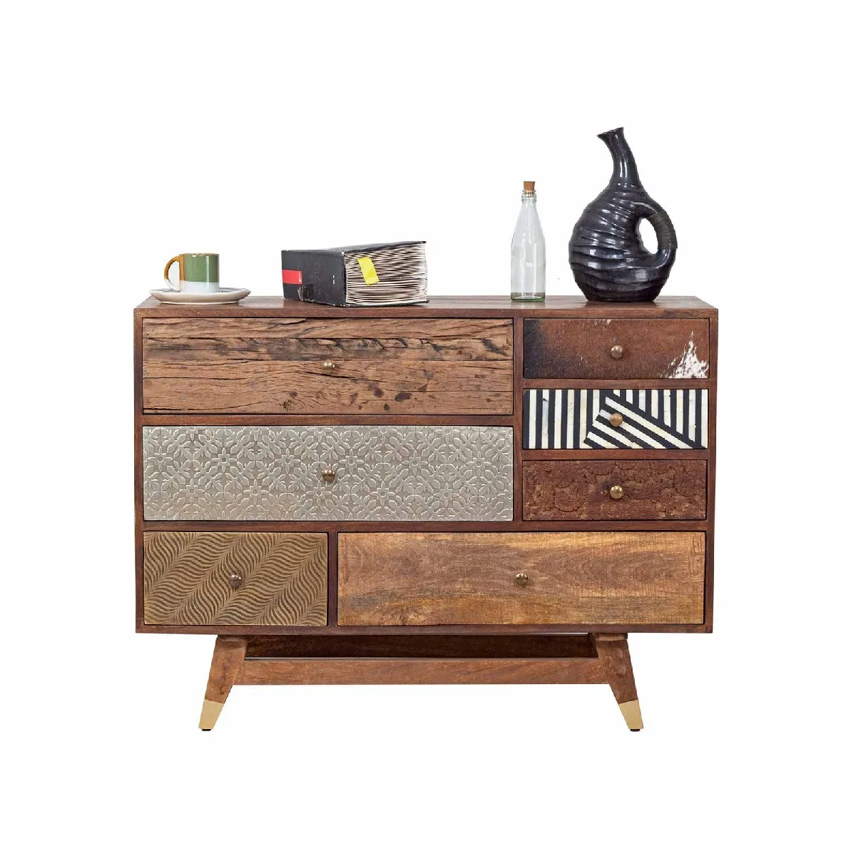 BOIS & CHIFFONS Commode multi-matériaux