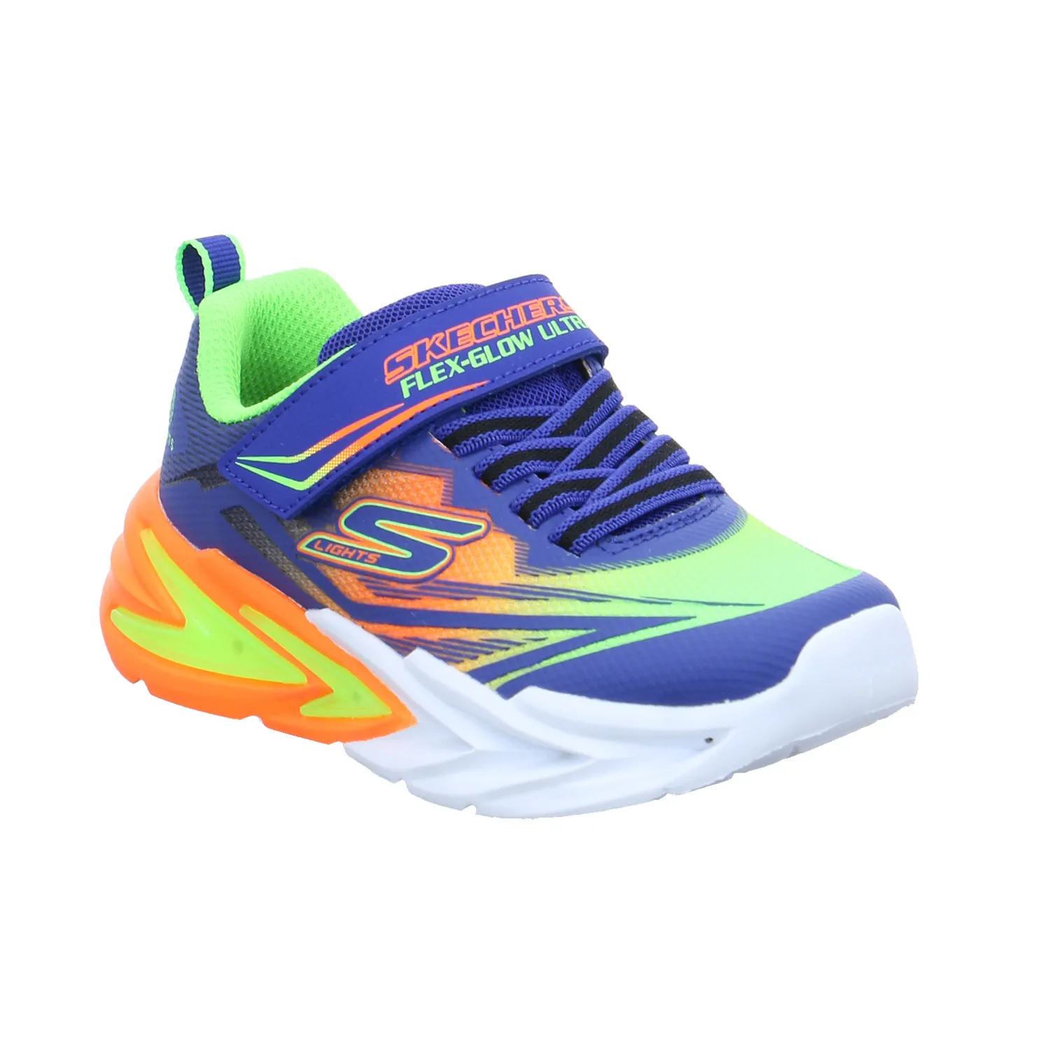 SKECHERS Kleinkinder-Halbschuh Klett Blau Textil  Sneaker