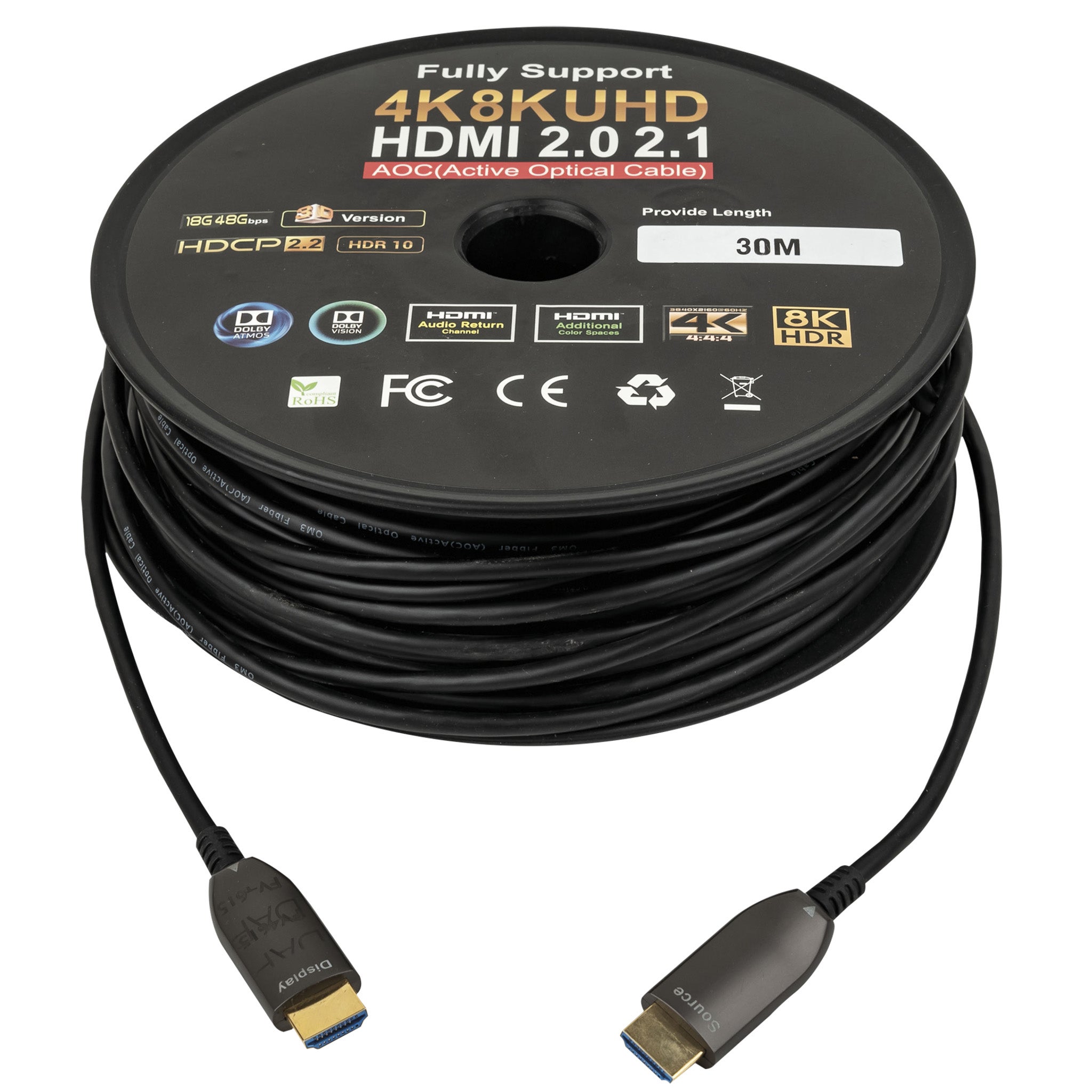 DAP HDMI 2.0 AOC 4K glasvezelkabel 30 meter