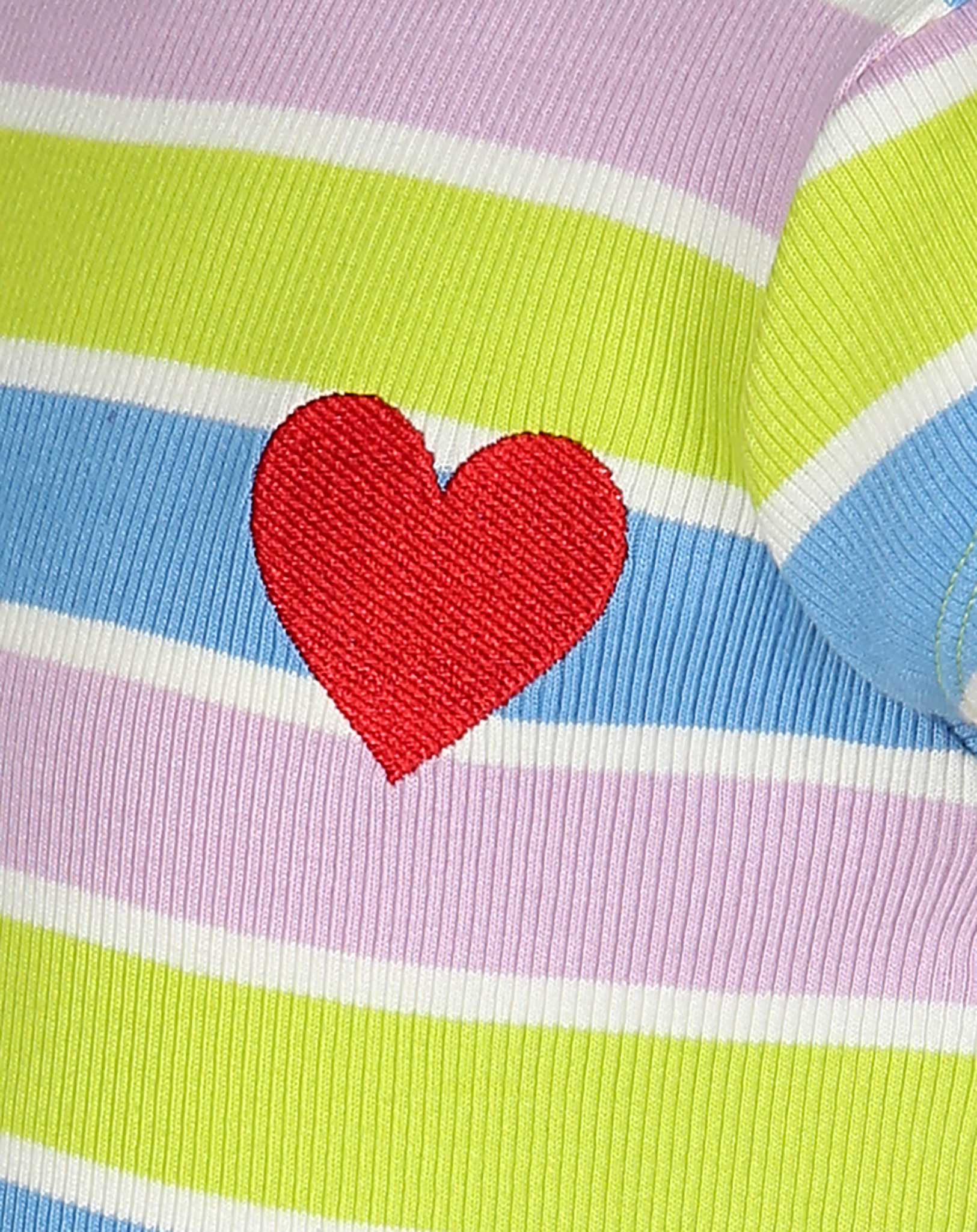 Kurzarm-Kleid REGENBOGEN STREIFEN in bunt