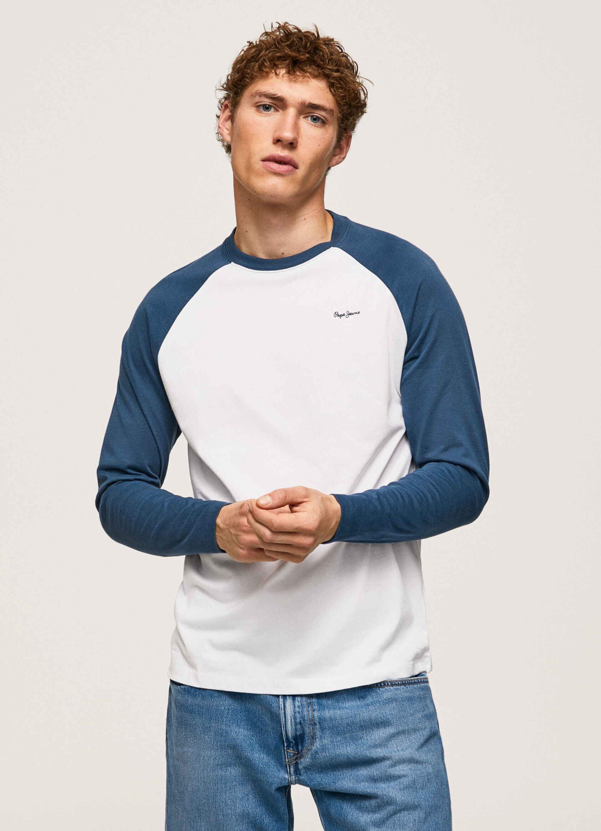 CAMISETA RAGLAN DE MANGA LONGA - azul jarman