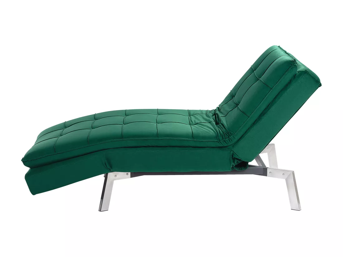 Chaise longue réglable vert émeraude LOIRET