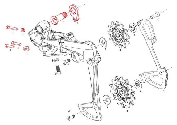 Kit de Vis Sram XX1 / X01 Eagle B-Bolt et Limit Screw Noir