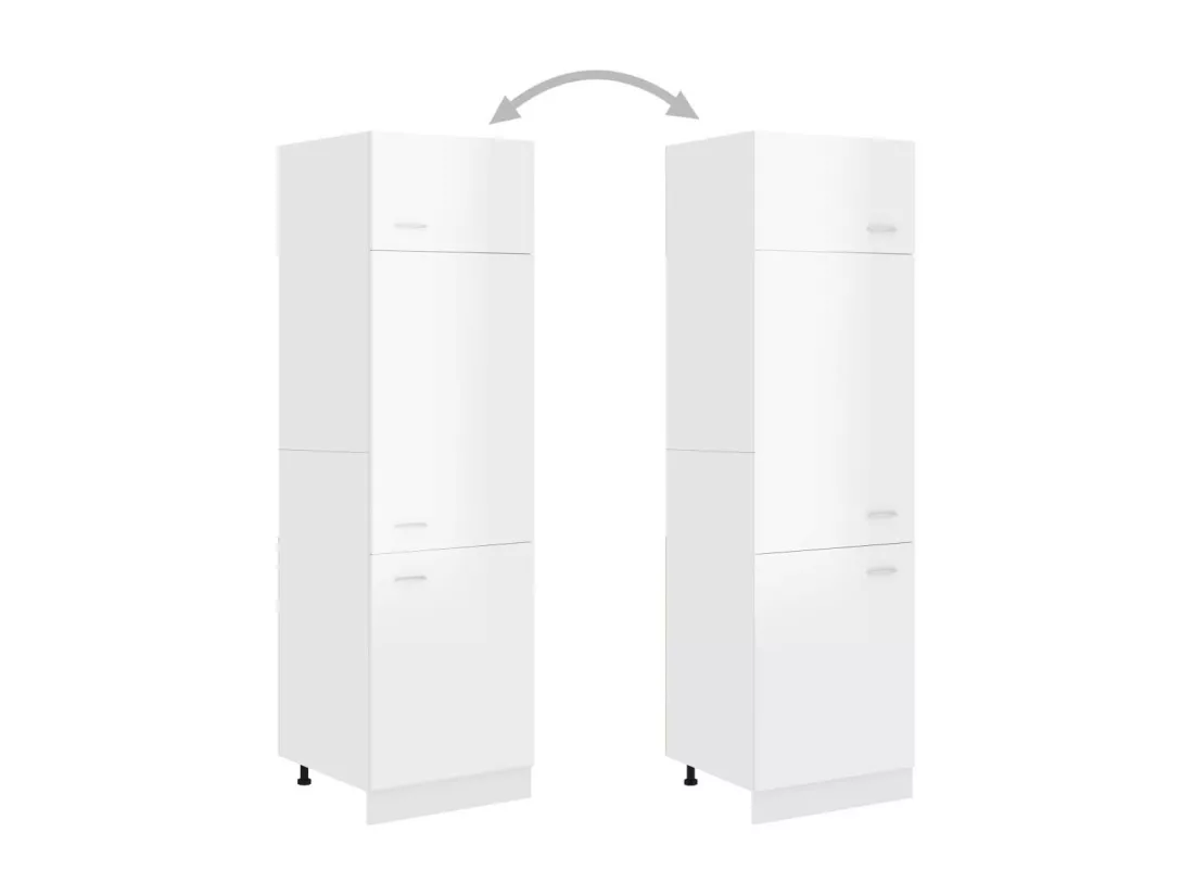 Armoire de cuisine Blanc brillant 60x57x207