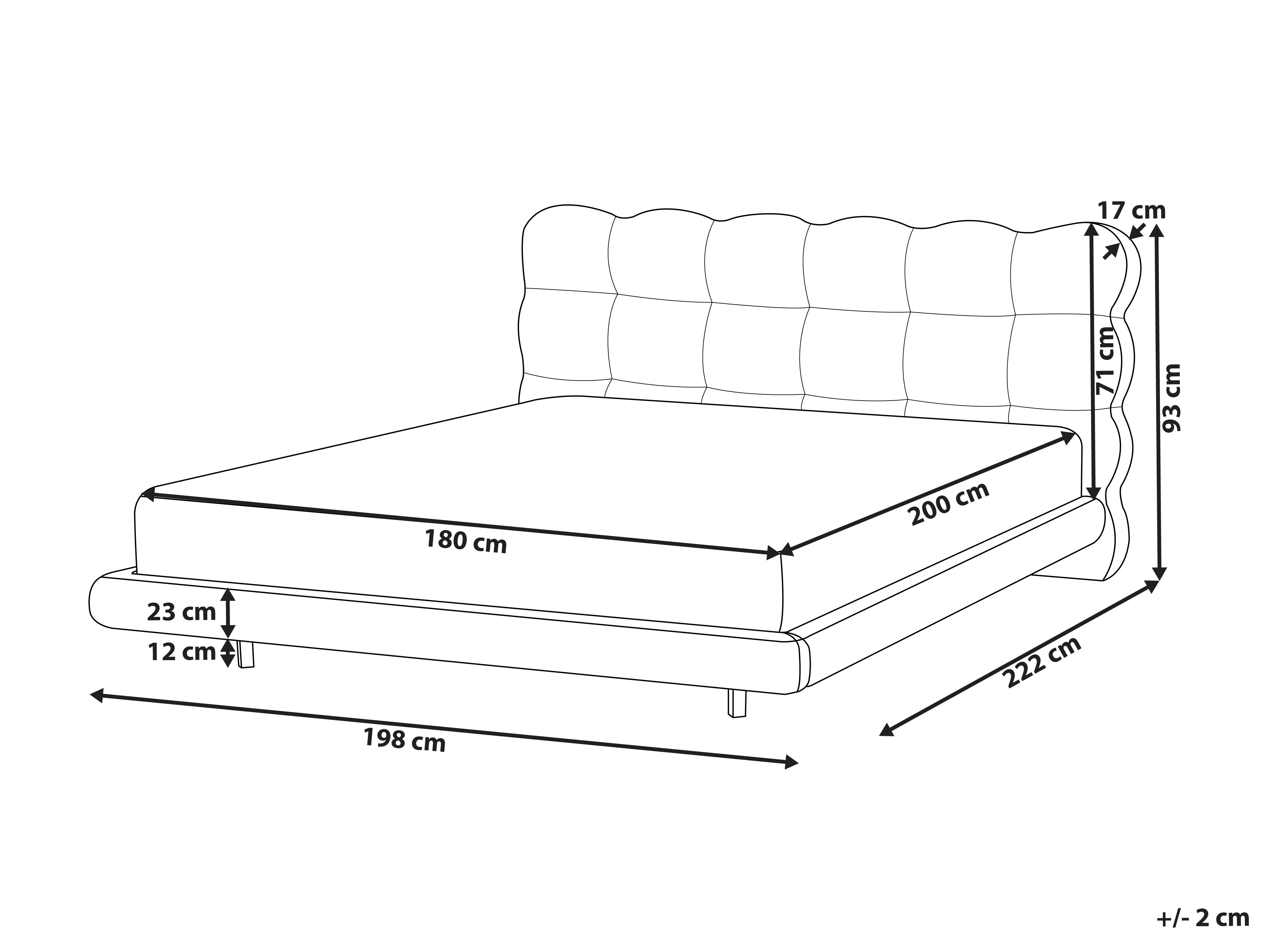 Bed Bouclé SOULISSE 180 x 200 cm Gebroken wit