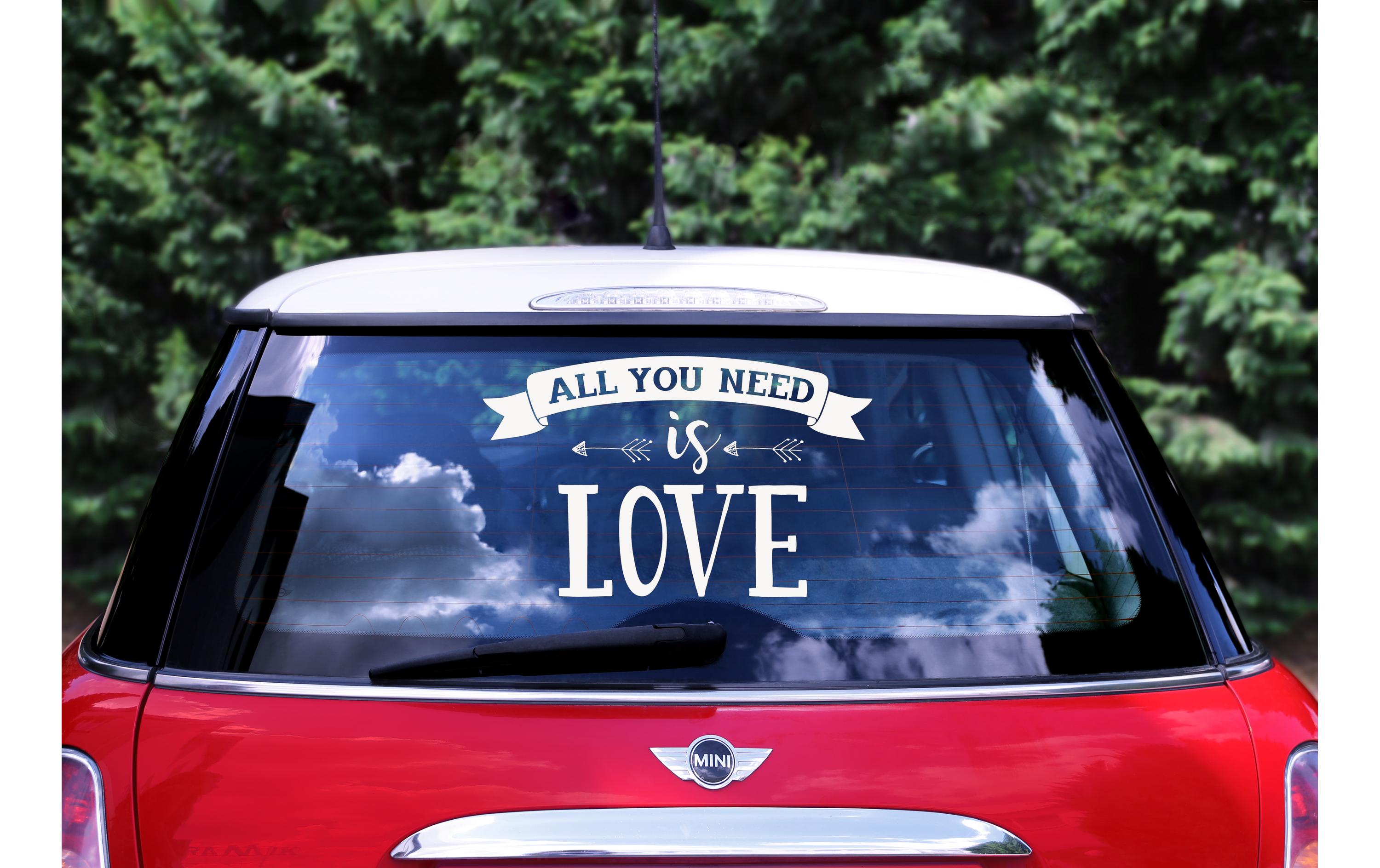 Hochzeitsaccessoire Auto Sticker 33 x 45 cm, WeissAutoaufkleber für die Hochzeit