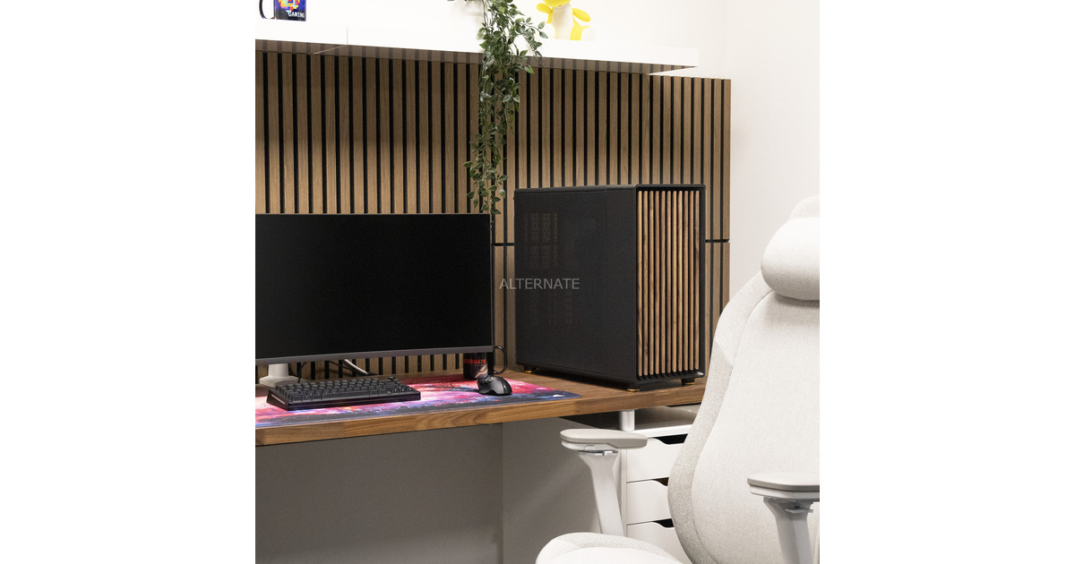ALTERNATEWorkstation Expert Ultra 9 pc-systeem  (Zwart/houtkleur | Core Ultra 9 285K | Intel Graphics | 64 GB | 2 TB SSD)