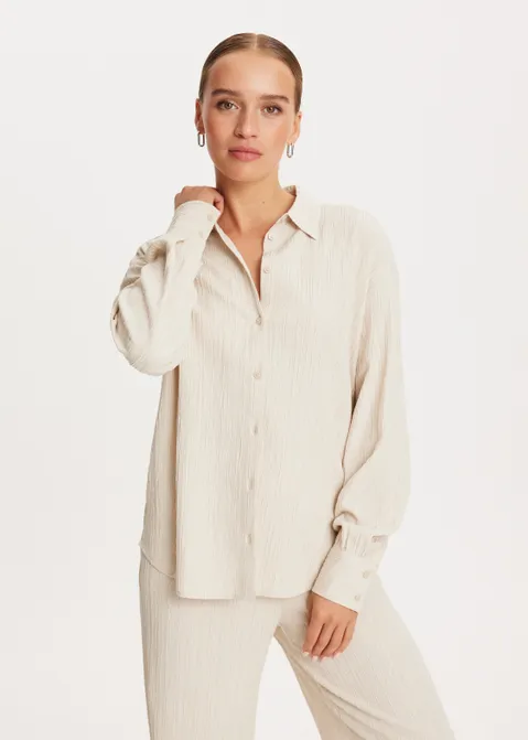 Blouse met structuur zand (ZND.L)