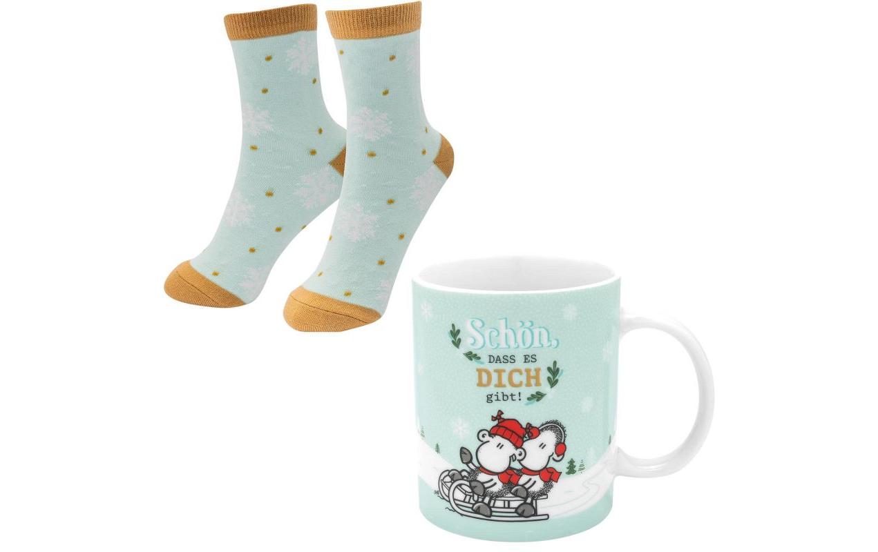 Tasse-Socken-Set Dich Grösse 36 - 40Gute Laune Geschenk Set