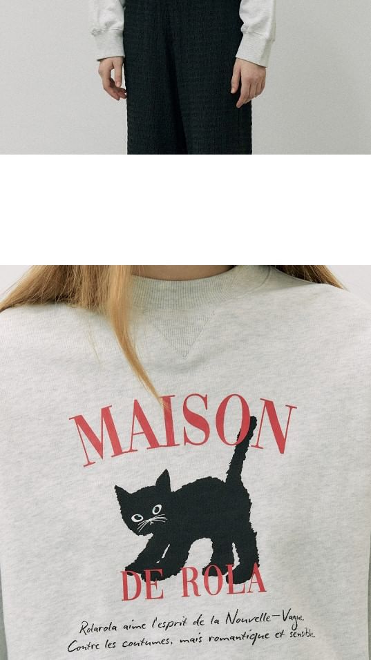 rolarola - Sweatshirt met kattenprint (Mélange Gray)