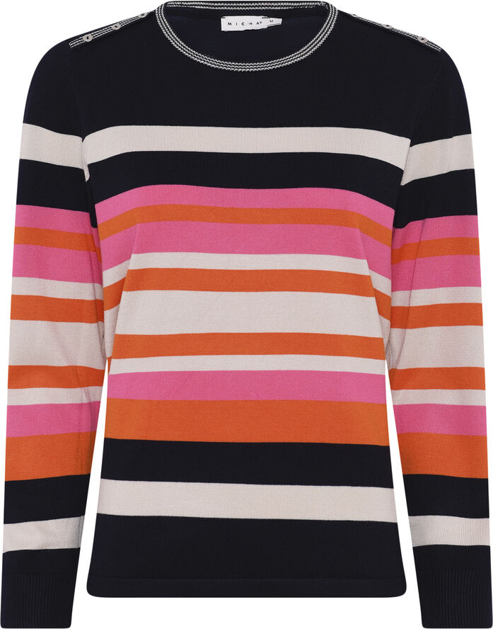 Micha BBJumper_BBAutumnViscStripeKni Navy/orang