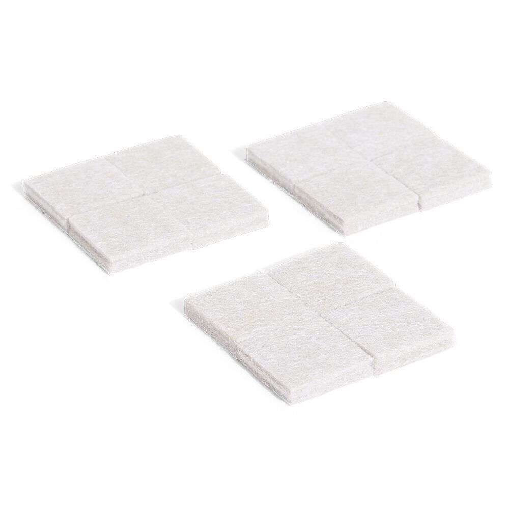 Lot de 12 patins en feutre adhésif ultra puissant - 22x22 mm