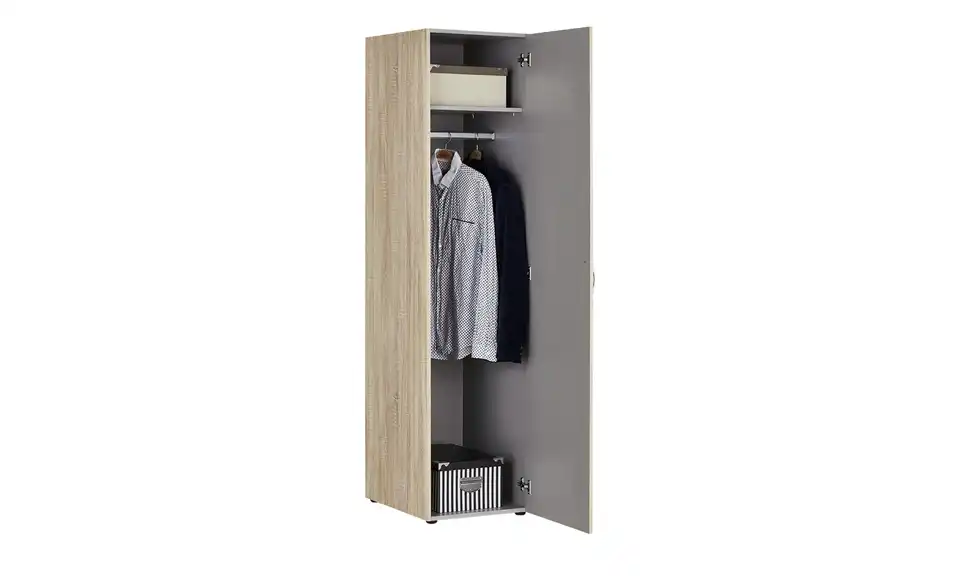 Schrank, 1-türig Multischrank-System Eiche sägerau (Nachbildung) 30 cm
