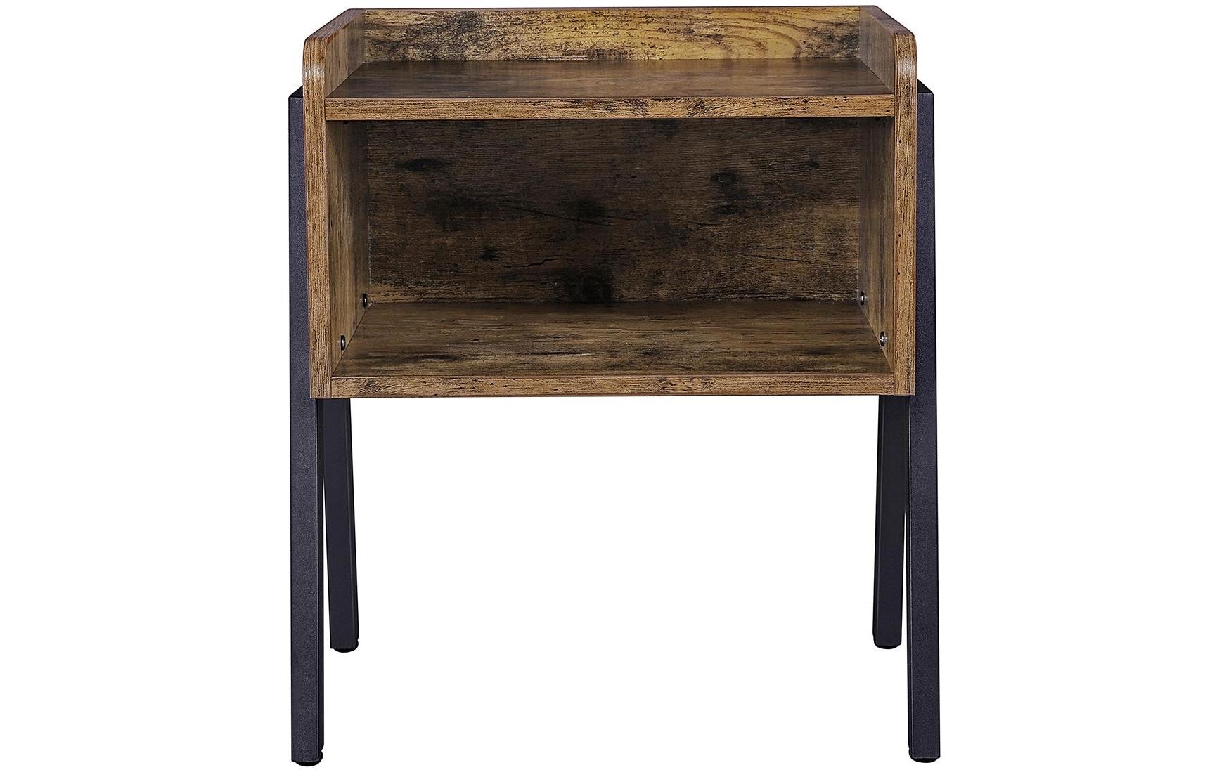 Beistelltisch mit offenem Fach 42 x 52 cm, Braun/SchwarzNachttisch in Holzoptik