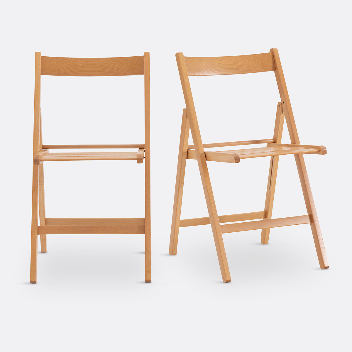 SO'HOME<br>Conjunto de 2 cadeiras dobráveis, faia maciça, Yoann