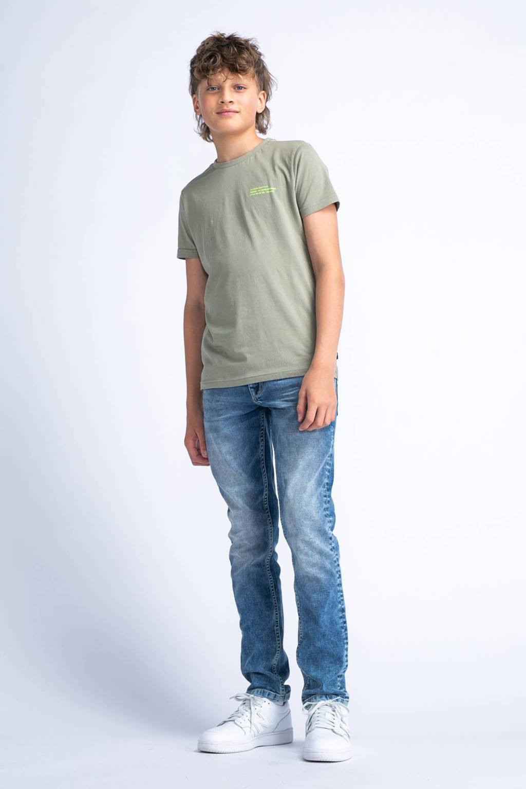 Petrol Industries T-shirt met backprint kaki