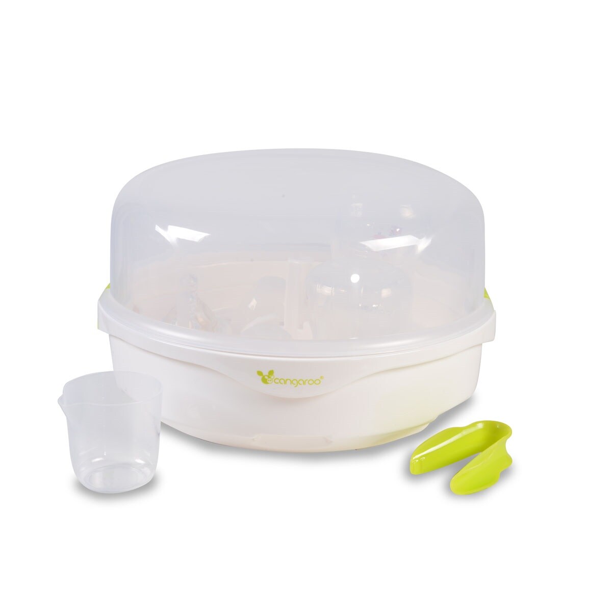 Cangaroo Mikrowellen Sterilisator Fresh 5 Flaschen Zubehör maximal 15,5 cm hoch in weiß
