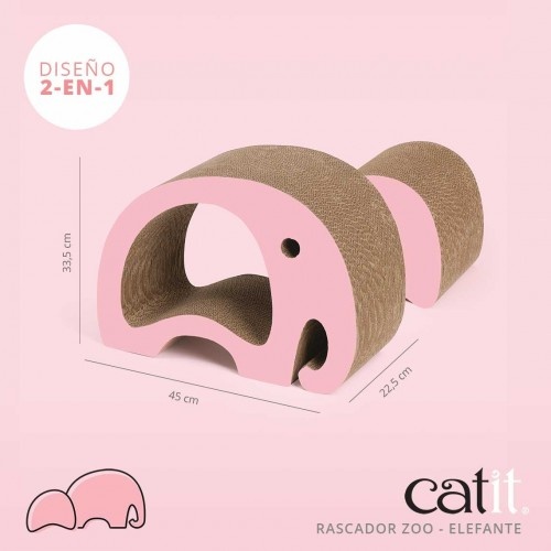 Arranhador para Gatos Zoo 2 em 1 em Formato de Elefante, Rosa