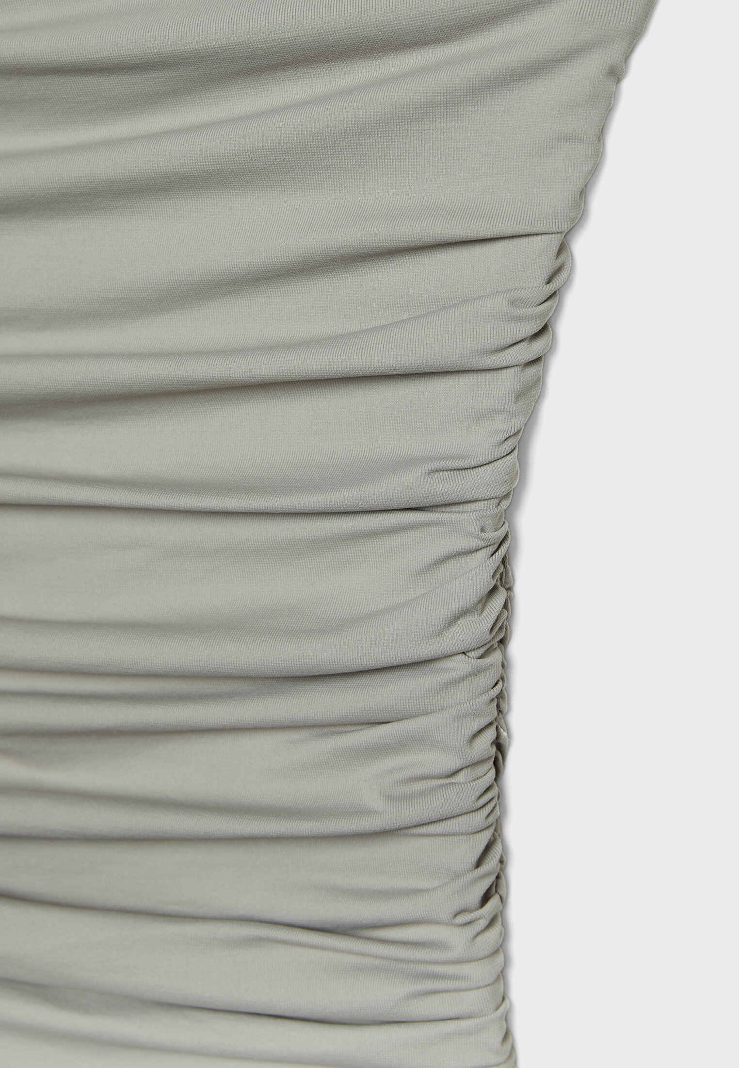 Top bandeau franzido em poliamida