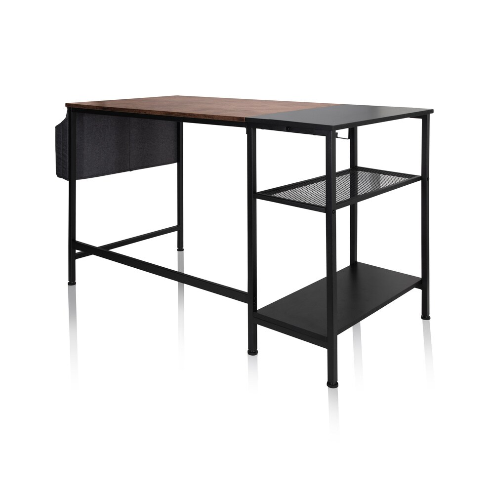 Schreibtisch WORKSPACE H I Melaminharzbeschichtete Spanplatte, Gestell pulverbeschichteter Stahl hjh OFFICE