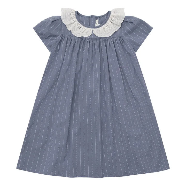 Louisiella Robe Hansely Volants Dentelle | Bleu nuit