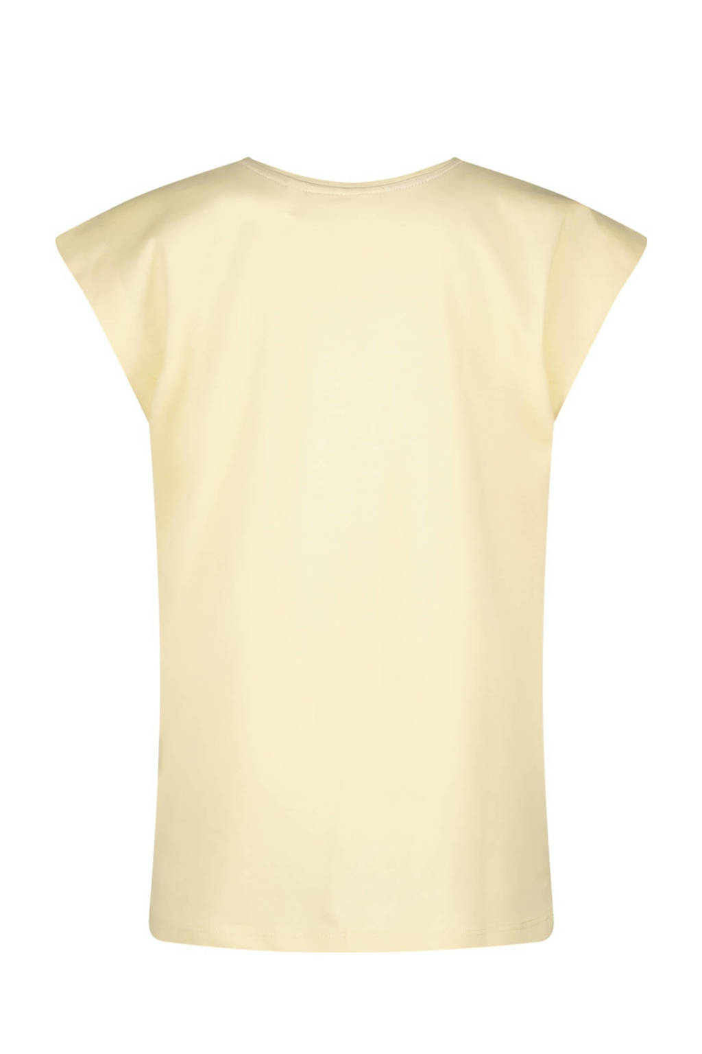 Vingino T-shirt met tekst lichtgeel/paars