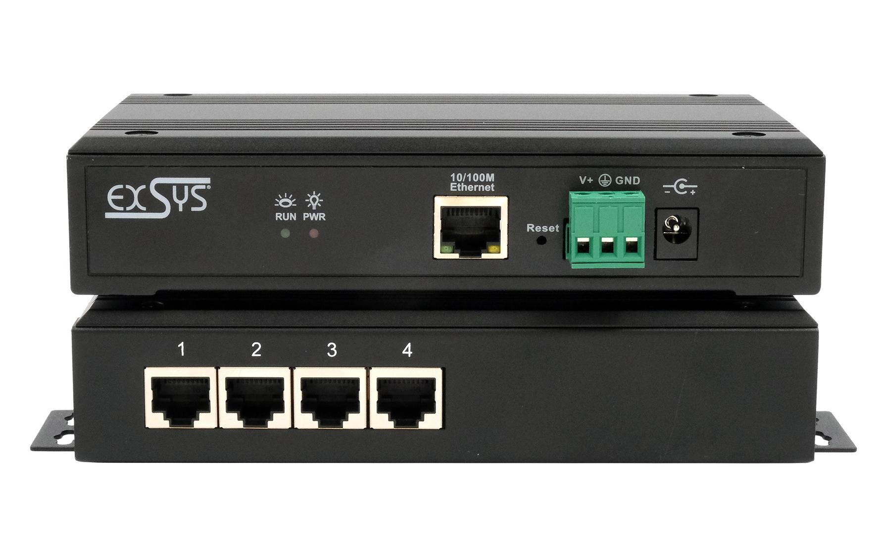 Serieller Geräteserver EX-61004<br>Serieller Multiprotokoll-Geräteserver mit 4 Ethernet Ports
