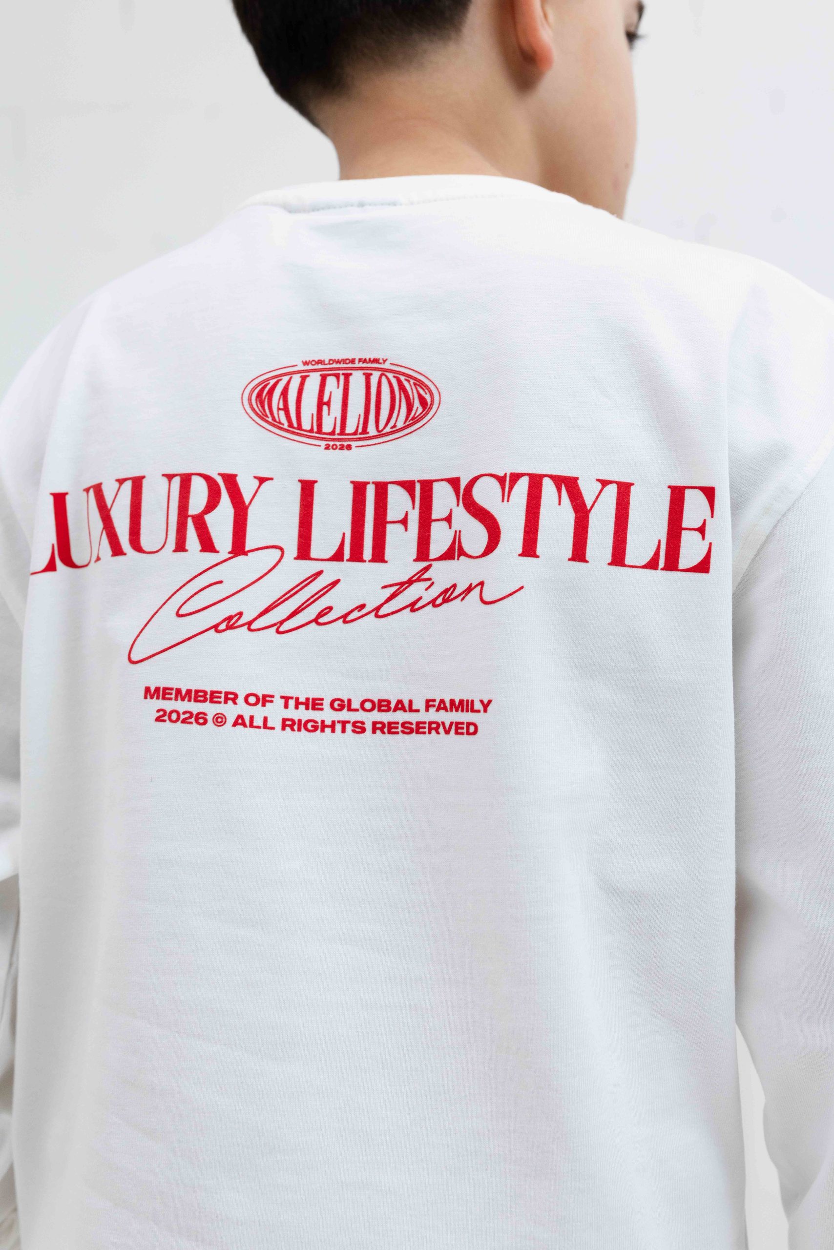 Malelions Relaxed Lifestyle Longsleeve T-Shirt Kids Gebroken Wit