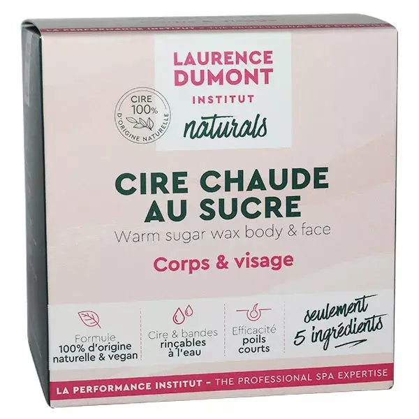 Cera de açúcar quente Laurence Dumont Naturals para rosto e corpo 250ml