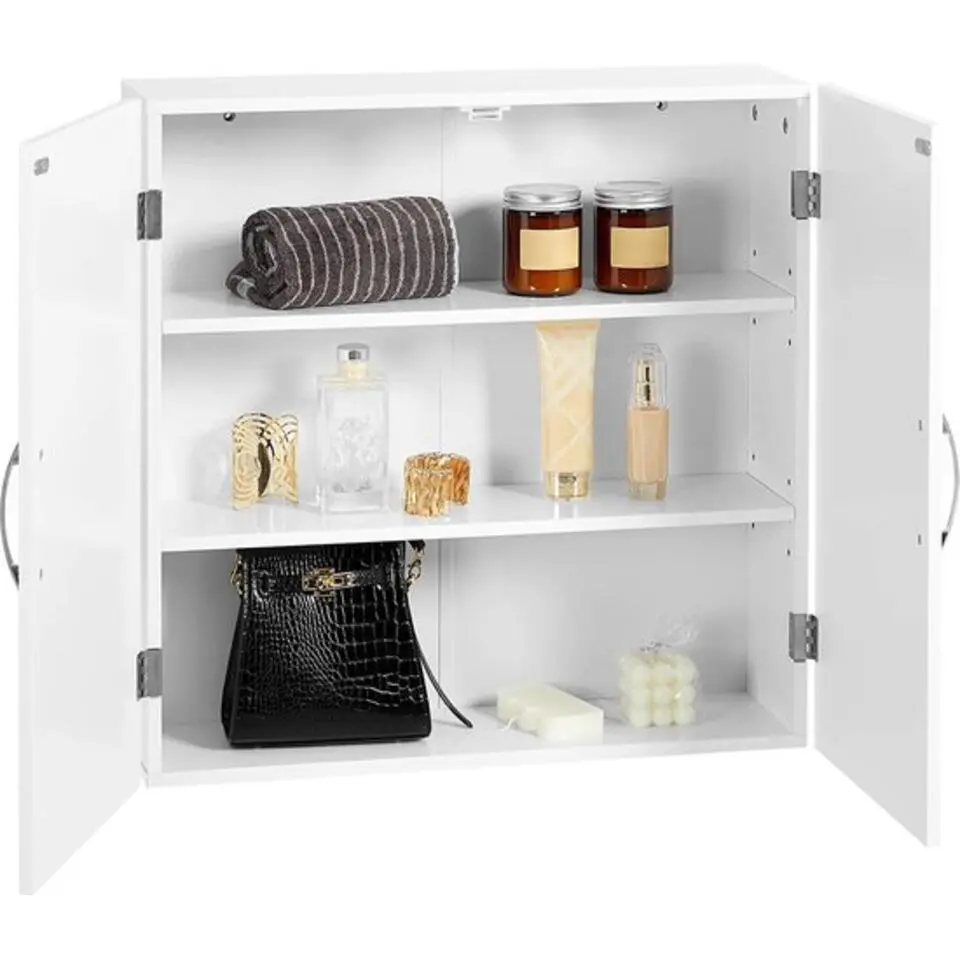 Parya Home - Badkamerkast - Wandkast - 2 Deuren - Hout - Wit