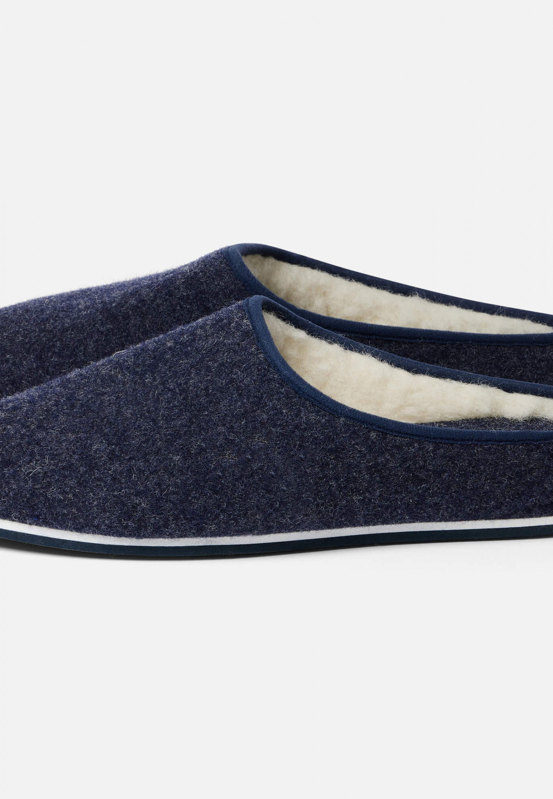 Chaussons d'intérieur en laine-Claude Marine