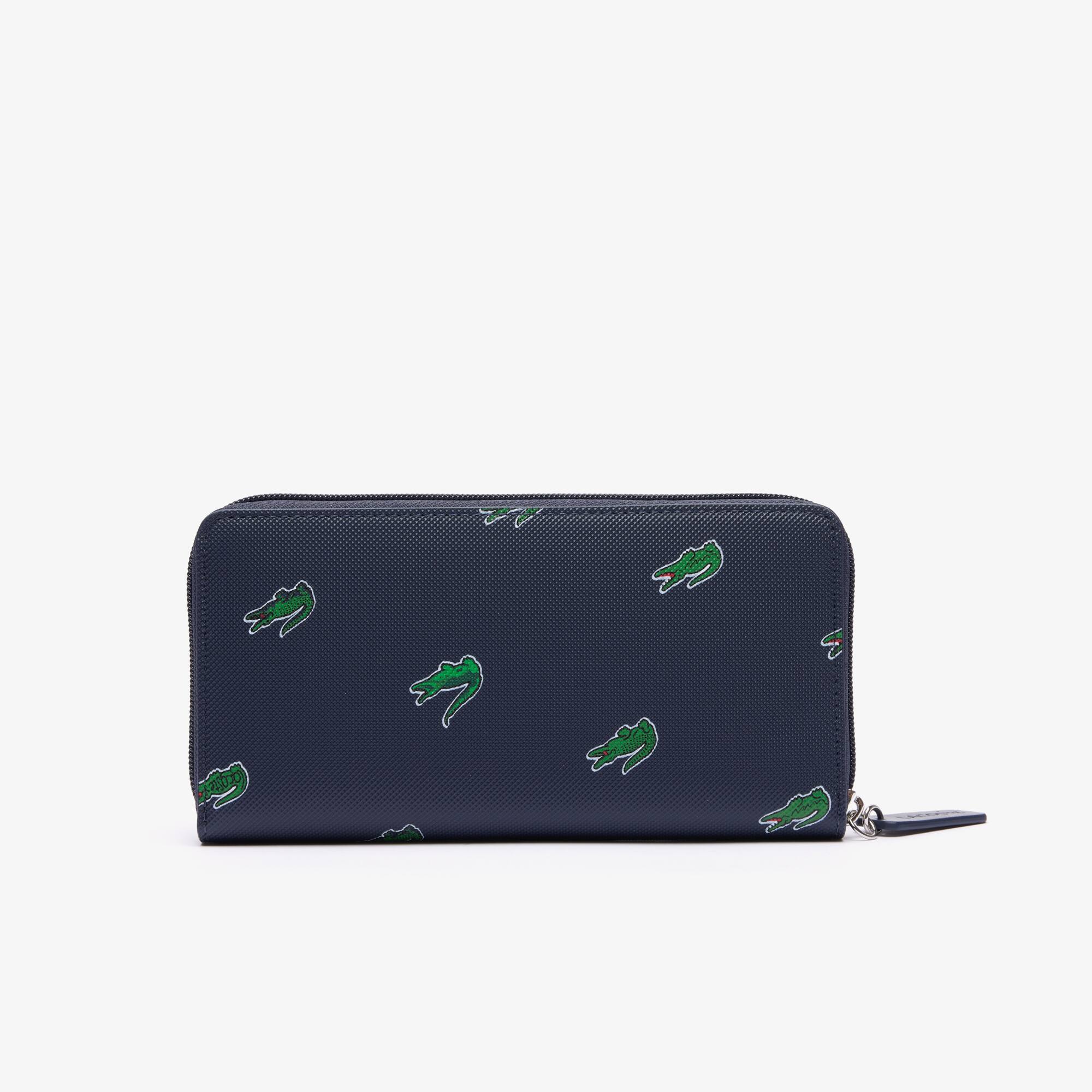 Brieftasche mit Croc-Aufdruck Geldbörsen & Kleinlederwaren - Blau - Lacoste - Damen