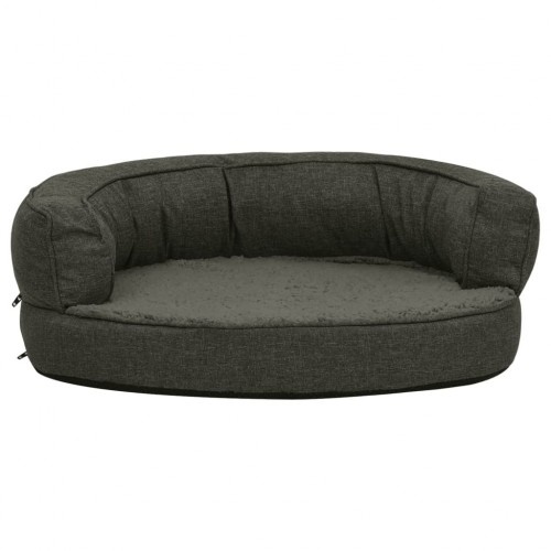 Sofá oval acolchoado para cães Vidaxl com almofada cinza escura