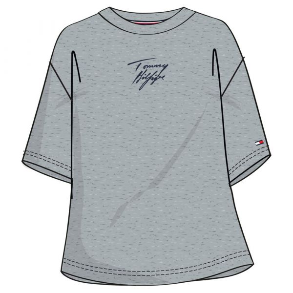 Tommy Hilfiger Logo Crew Neck Base Layer Cinzento L Mulher